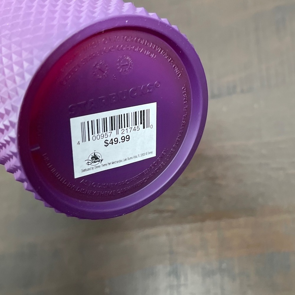 Disney World Starbucks Studded Tumbler 24oz Pink Purple Ombre Castle Logo NEW - Picture 4 of 4